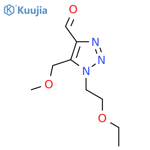 1-(2-ethoxyethyl)-5-(methoxymethyl)-1H-1,2,3-triazole-4-carbaldehyde structure