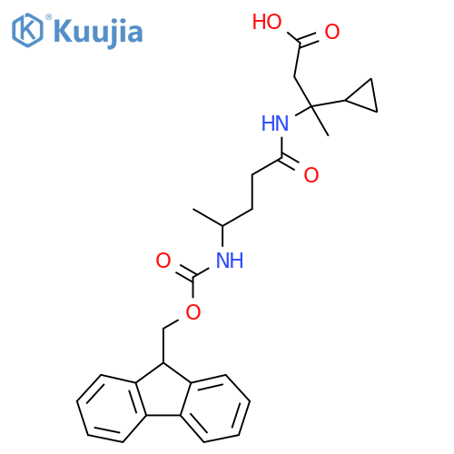3-cyclopropyl-3-4-({(9H-fluoren-9-yl)methoxycarbonyl}amino)pentanamidobutanoic acid structure