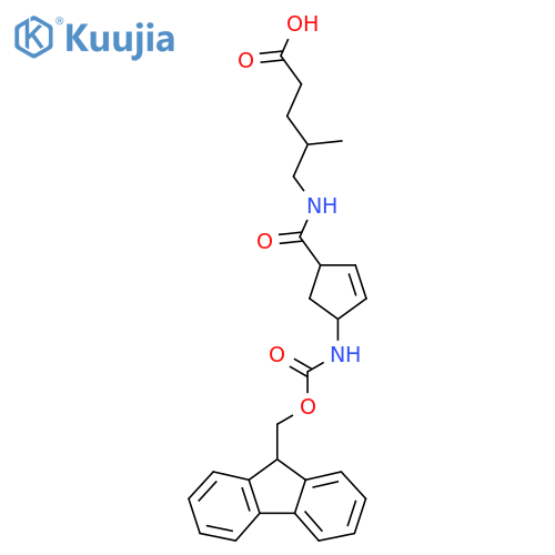 5-{4-({(9H-fluoren-9-yl)methoxycarbonyl}amino)cyclopent-2-en-1-ylformamido}-4-methylpentanoic acid structure