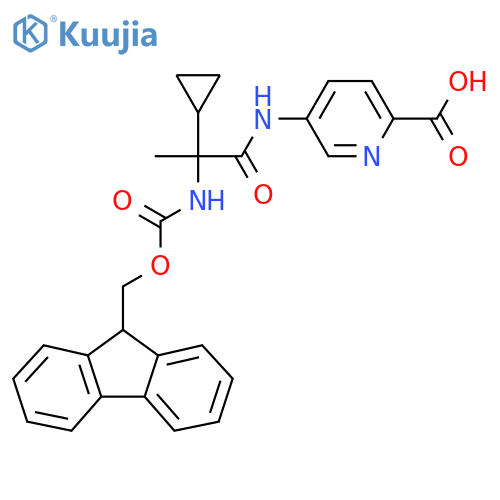 5-2-cyclopropyl-2-({(9H-fluoren-9-yl)methoxycarbonyl}amino)propanamidopyridine-2-carboxylic acid structure