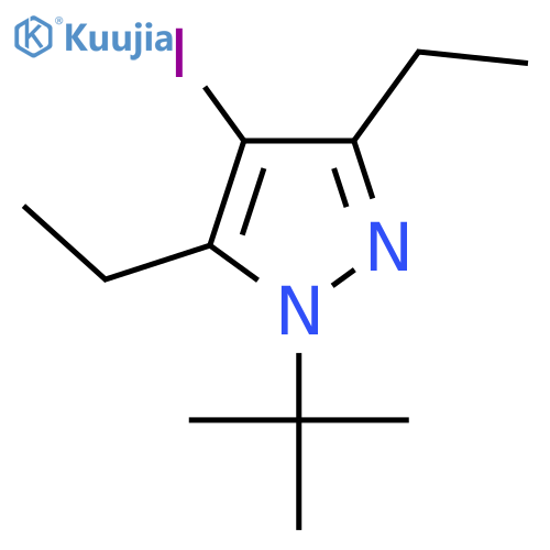 1-tert-butyl-3,5-diethyl-4-iodo-1H-pyrazole structure
