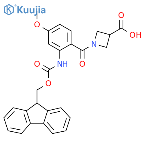 1-2-({(9H-fluoren-9-yl)methoxycarbonyl}amino)-4-methoxybenzoylazetidine-3-carboxylic acid structure