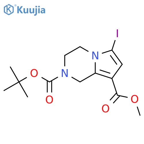 2-tert-butyl 8-methyl 6-iodo-1H,2H,3H,4H-pyrrolo1,2-apyrazine-2,8-dicarboxylate structure