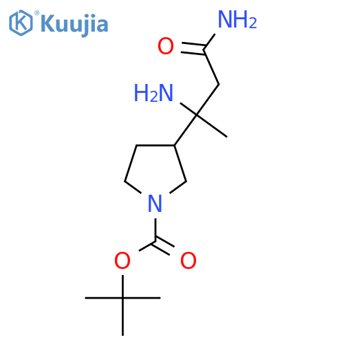 tert-butyl 3-(2-amino-1-carbamoylpropan-2-yl)pyrrolidine-1-carboxylate structure
