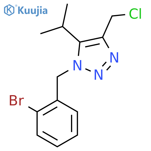 1-(2-bromophenyl)methyl-4-(chloromethyl)-5-(propan-2-yl)-1H-1,2,3-triazole structure