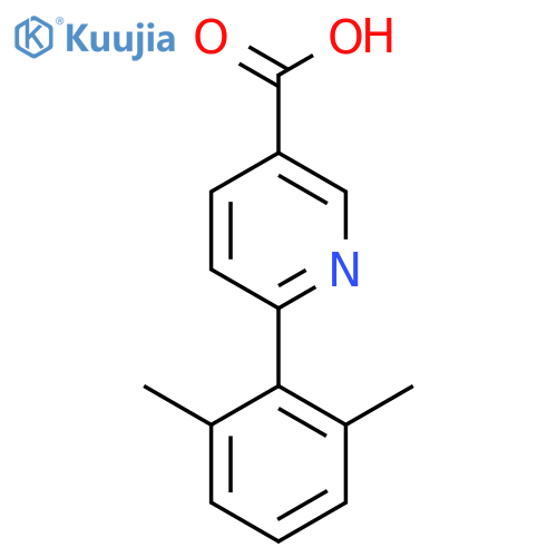 6-(2,6-dimethylphenyl)pyridine-3-carboxylic acid structure