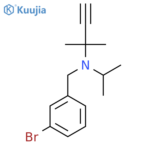 (3-bromophenyl)methyl(2-methylbut-3-yn-2-yl)(propan-2-yl)amine structure
