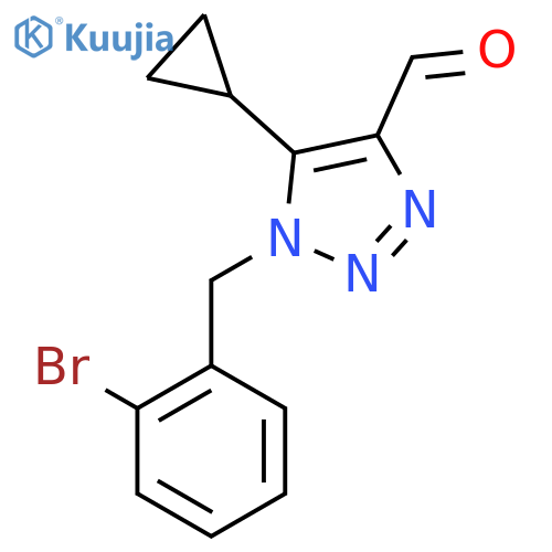 1-(2-bromophenyl)methyl-5-cyclopropyl-1H-1,2,3-triazole-4-carbaldehyde structure