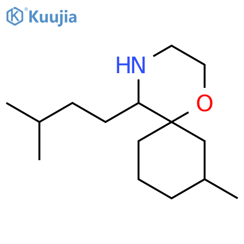 8-methyl-5-(3-methylbutyl)-1-oxa-4-azaspiro5.5undecane structure