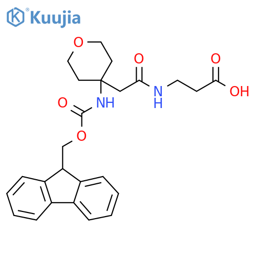 3-{2-4-({(9H-fluoren-9-yl)methoxycarbonyl}amino)oxan-4-ylacetamido}propanoic acid structure