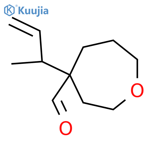 4-(But-3-en-2-yl)oxepane-4-carbaldehyde structure