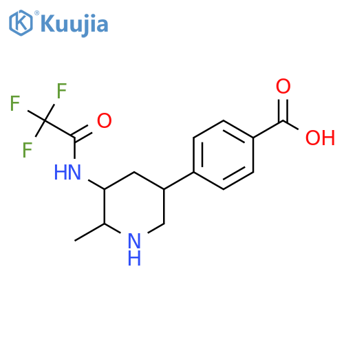 4-6-methyl-5-(trifluoroacetamido)piperidin-3-ylbenzoic acid structure