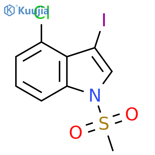 4-chloro-3-iodo-1-methanesulfonyl-1H-indole structure