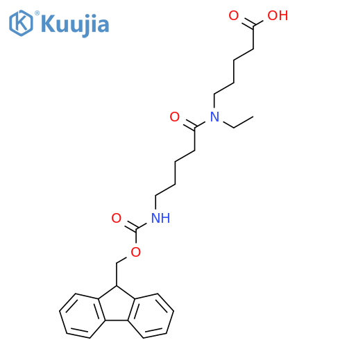 5-N-ethyl-5-({(9H-fluoren-9-yl)methoxycarbonyl}amino)pentanamidopentanoic acid structure