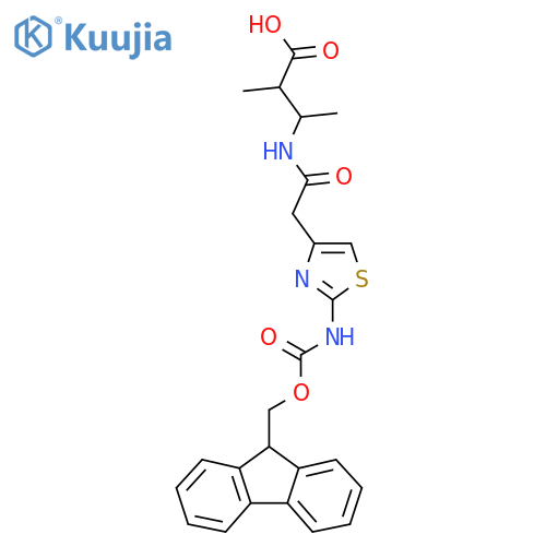 3-{2-2-({(9H-fluoren-9-yl)methoxycarbonyl}amino)-1,3-thiazol-4-ylacetamido}-2-methylbutanoic acid structure