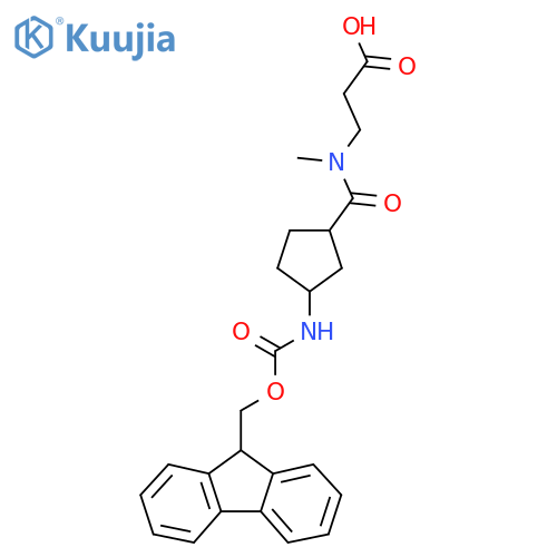 3-{1-3-({(9H-fluoren-9-yl)methoxycarbonyl}amino)cyclopentyl-N-methylformamido}propanoic acid structure