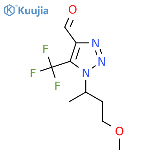 1-(4-methoxybutan-2-yl)-5-(trifluoromethyl)-1H-1,2,3-triazole-4-carbaldehyde structure