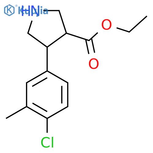 ethyl 4-(4-chloro-3-methylphenyl)pyrrolidine-3-carboxylate structure