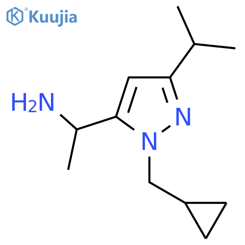 1-1-(cyclopropylmethyl)-3-(propan-2-yl)-1H-pyrazol-5-ylethan-1-amine structure