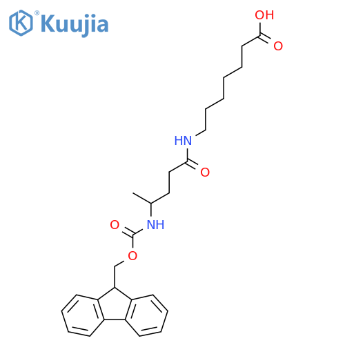 7-4-({(9H-fluoren-9-yl)methoxycarbonyl}amino)pentanamidoheptanoic acid structure