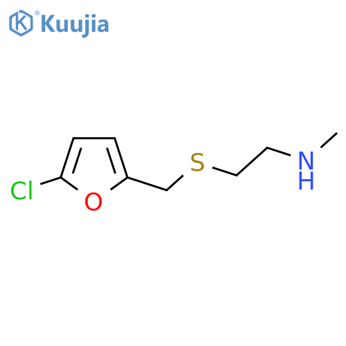(2-{(5-chlorofuran-2-yl)methylsulfanyl}ethyl)(methyl)amine structure