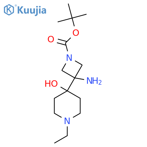 tert-butyl 3-amino-3-(1-ethyl-4-hydroxypiperidin-4-yl)azetidine-1-carboxylate structure