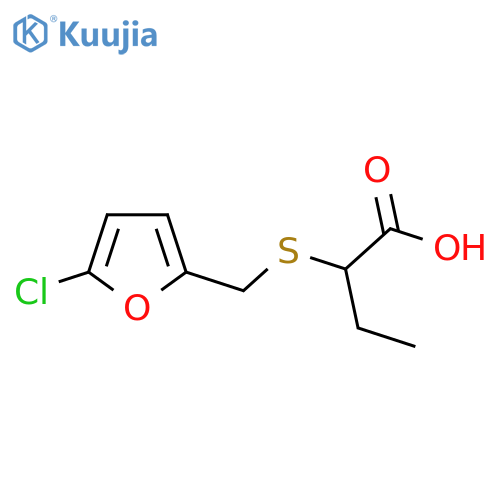 2-{(5-chlorofuran-2-yl)methylsulfanyl}butanoic acid structure