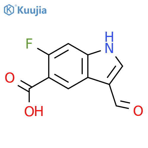 6-fluoro-3-formyl-1H-indole-5-carboxylic acid structure
