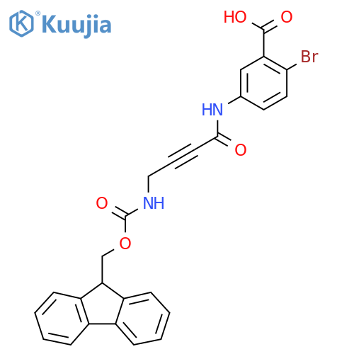 2-bromo-5-4-({(9H-fluoren-9-yl)methoxycarbonyl}amino)but-2-ynamidobenzoic acid structure
