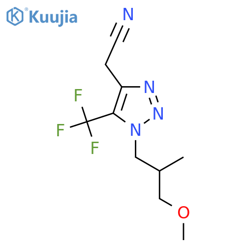 2-1-(3-methoxy-2-methylpropyl)-5-(trifluoromethyl)-1H-1,2,3-triazol-4-ylacetonitrile structure