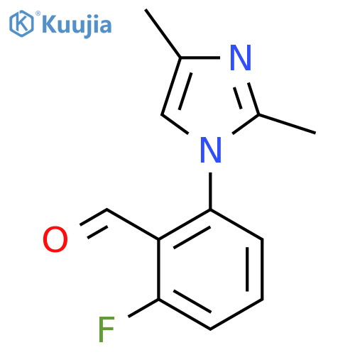 2-(2,4-dimethyl-1H-imidazol-1-yl)-6-fluorobenzaldehyde structure