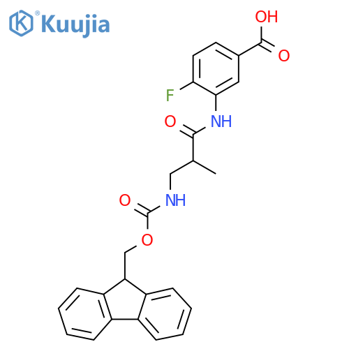 3-3-({(9H-fluoren-9-yl)methoxycarbonyl}amino)-2-methylpropanamido-4-fluorobenzoic acid structure