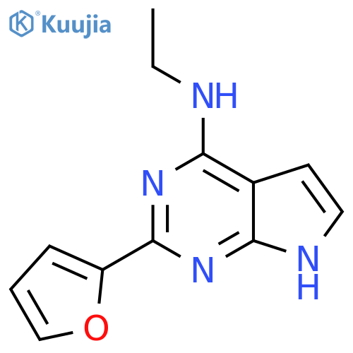 N-ethyl-2-(furan-2-yl)-7H-pyrrolo2,3-dpyrimidin-4-amine structure