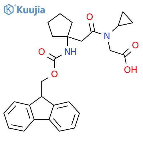 2-{N-cyclopropyl-2-1-({(9H-fluoren-9-yl)methoxycarbonyl}amino)cyclopentylacetamido}acetic acid structure