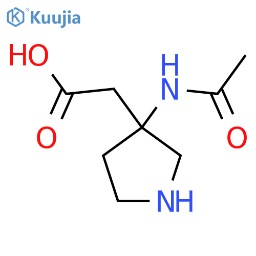 2-(3-acetamidopyrrolidin-3-yl)acetic acid structure