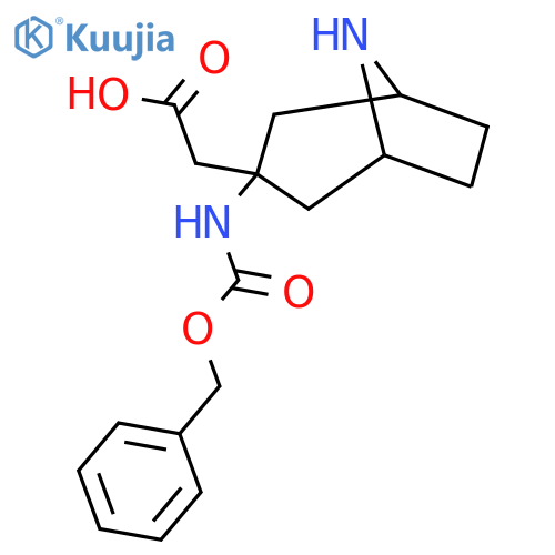 2-(3-{(benzyloxy)carbonylamino}-8-azabicyclo3.2.1octan-3-yl)acetic acid structure