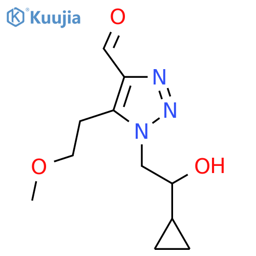 1-(2-cyclopropyl-2-hydroxyethyl)-5-(2-methoxyethyl)-1H-1,2,3-triazole-4-carbaldehyde structure