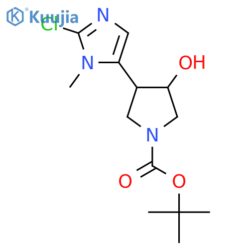 tert-butyl 3-(2-chloro-1-methyl-1H-imidazol-5-yl)-4-hydroxypyrrolidine-1-carboxylate structure