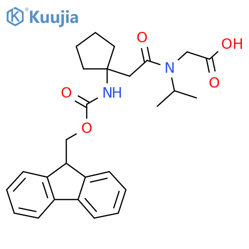 2-{2-1-({(9H-fluoren-9-yl)methoxycarbonyl}amino)cyclopentyl-N-(propan-2-yl)acetamido}acetic acid structure