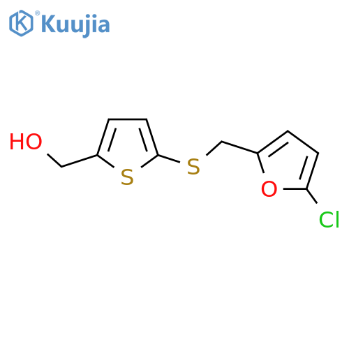 (5-{(5-chlorofuran-2-yl)methylsulfanyl}thiophen-2-yl)methanol structure