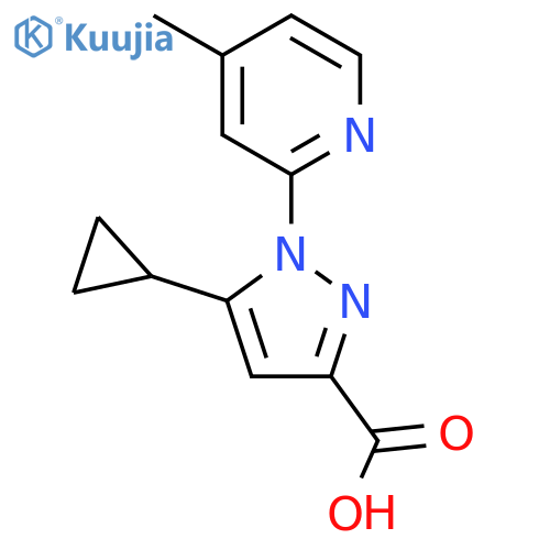 5-cyclopropyl-1-(4-methylpyridin-2-yl)-1H-pyrazole-3-carboxylic acid structure