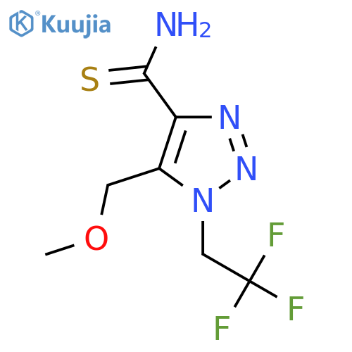 5-(methoxymethyl)-1-(2,2,2-trifluoroethyl)-1H-1,2,3-triazole-4-carbothioamide structure
