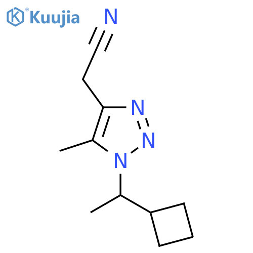 2-1-(1-cyclobutylethyl)-5-methyl-1H-1,2,3-triazol-4-ylacetonitrile structure
