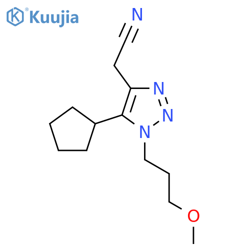 2-5-cyclopentyl-1-(3-methoxypropyl)-1H-1,2,3-triazol-4-ylacetonitrile structure