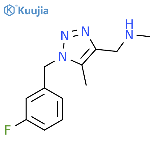 ({1-(3-fluorophenyl)methyl-5-methyl-1H-1,2,3-triazol-4-yl}methyl)(methyl)amine structure