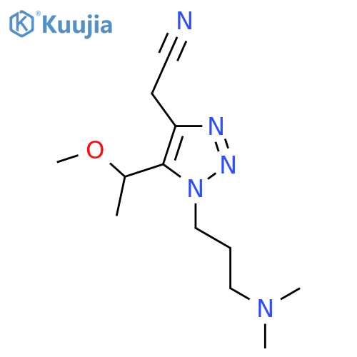 2-{1-3-(dimethylamino)propyl-5-(1-methoxyethyl)-1H-1,2,3-triazol-4-yl}acetonitrile structure