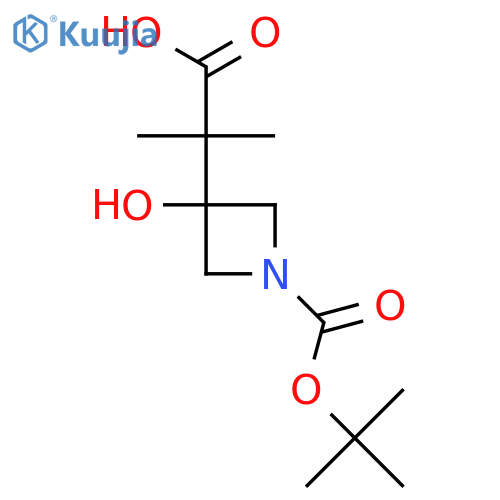 2-{1-(tert-butoxy)carbonyl-3-hydroxyazetidin-3-yl}-2-methylpropanoic acid structure