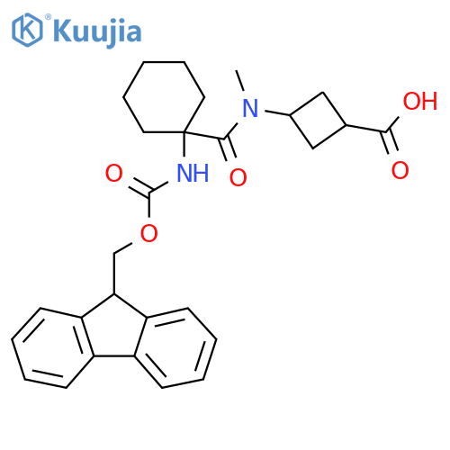 3-N-methyl1-({(9H-fluoren-9-yl)methoxycarbonyl}amino)cyclohexaneamidocyclobutane-1-carboxylic acid structure
