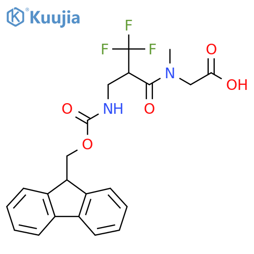 2-{2-({(9H-fluoren-9-yl)methoxycarbonyl}amino)methyl-3,3,3-trifluoro-N-methylpropanamido}acetic acid structure