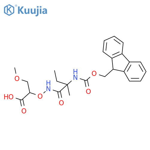 2-{2-({(9H-fluoren-9-yl)methoxycarbonyl}amino)-2-methylbutanamidooxy}-3-methoxypropanoic acid structure